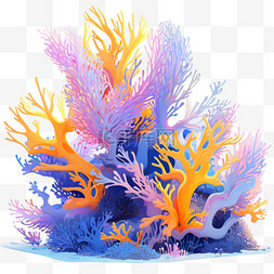 完美图片_海洋元素海浪海星海藻3d元素