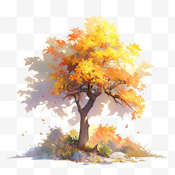 红色叶子秋天图片_秋天植物树木秋天的树木元素