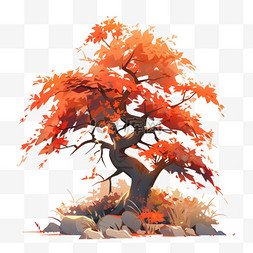 秋天植物树木秋天的树木元素