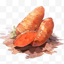 农作物背景图片_红薯蒸熟的红薯切开的红薯卡通