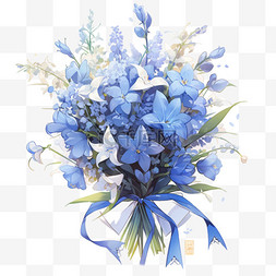 花卉植物蓝铃花草花卉花元素