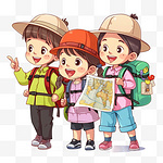 小孩学生旅游出行暑假假期假日