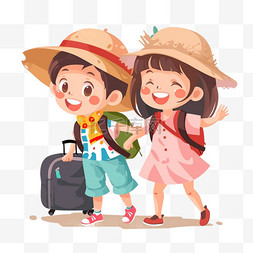 结伴出行2图片_儿童小朋友旅游旅行暑假假日出行
