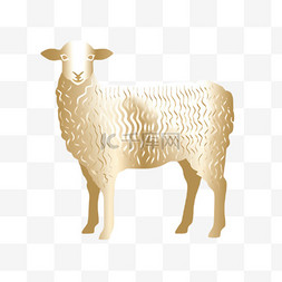 动物图片_十二生肖金色羊金箔动物形状形象