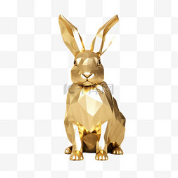 十二生肖金色兔子金箔形状形象