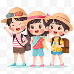 儿童小朋友学生旅游旅行暑假假日出行