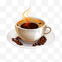 意式热咖啡图片_咖啡馆热饮简单咖啡杯矢量