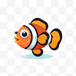 动物设计图片_可爱的小丑鱼游泳动物