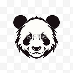 熊猫剪影标志设计模板图标logo标