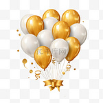 生日快乐金色气球漂浮装饰