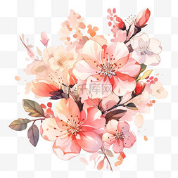 美女樱花朵植物手绘元素