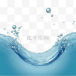 蓝色水滴背景图片_夏天清凉透明水花水滴水液体
