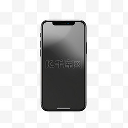 手机模板样机素材图片_的现代逼真的黑色iPhone样机