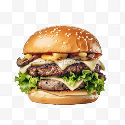 黑白多层样式图片_面包汉堡多层汉堡快餐巨无霸汉堡