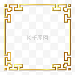 中国风金色3D立体质感装饰边框