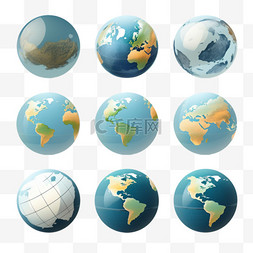 扁平图案元素图片_手绘地球图形矢量扁平图案全球化