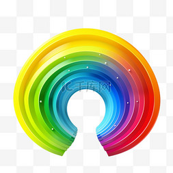 儿童绘画彩虹图片_抽象3D彩色彩虹