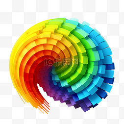 彩色旋涡圆形3D立体抽象