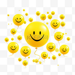 开心笑卡通眼睛图片_世界微笑日活动庆祝气球笑脸