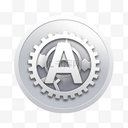 齿轮logo图片_卡通金属图案齿轮字母A图标标志