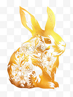金箔十二生肖动物兔剪纸风卡通