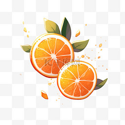 橘子水果简约卡通手绘元素