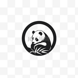 熊猫剪影标志设计模板图标logo标