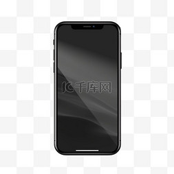 手机模板样机素材图片_在白色背景上的新的现代的黑色iPh