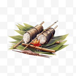 龙纹设计图片_手绘龙舟的糯米端午节粽子免抠元