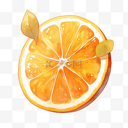 简约卡通手绘橘子水果元素