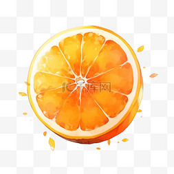 简约纯色背景图片_卡通手绘简约橘子水果元素