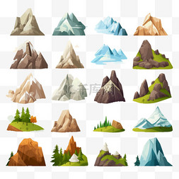 雪山图标图片_山脉岩石或高山丘陵
