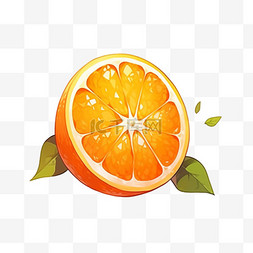 剥开橘子卡通图片_卡通手绘水果简约橘子元素