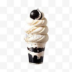 雪糕冰淇淋奶油巧克力杯子真实