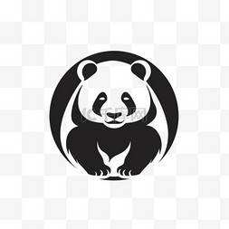 熊猫剪影标志设计模板图标logo