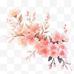盛开的美女樱花朵元素