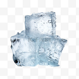 冰水元素图片_夏天的冰块是方形晶莹剔透