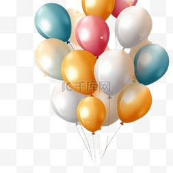 彩色气球的庆祝装饰漂浮