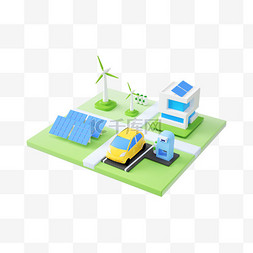 微盟社区图片_3D新能源社区场景