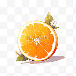 剥开橘子卡通图片_简约卡通手绘橘子