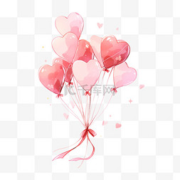 粉色背景情人节图片_情人节气球卡通手绘元素