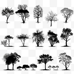 植物植物剪影图片_树形剪影系列