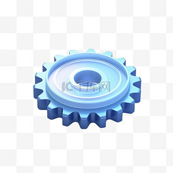 机械产品图片_3d立体商务b端齿轮蓝色元素