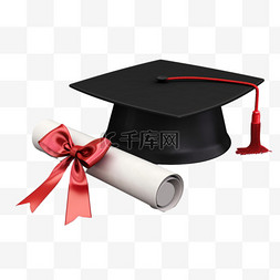 毕业典礼素材图片_3d立体学士帽成绩单免扣元素