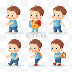 男婴插图的平面设计阶段