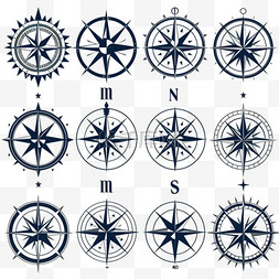 指南针图标。向量隔离图标。风玫