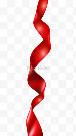红色飘带免抠素材图片_竖条红色飘带装饰飘带免扣元素