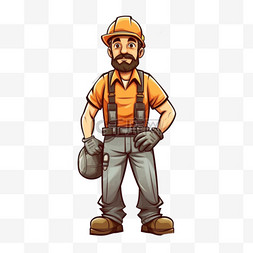 建筑工人帽子图片_工程师或建筑工人工头人物手绘卡