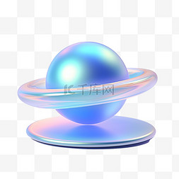 行星星球图片_3d立体b端蓝色球体免扣元素