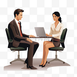 坐着聊天图片_坐着的女人在电脑上和老板聊天